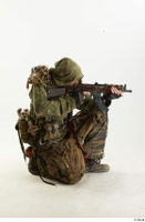  Photos John Hopkins Army Postapocalyptic Suit Poses aiming the gun kneeling whole body 0007.jpg